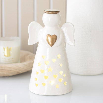 Large LED Light Up Angel Decoration with Heart