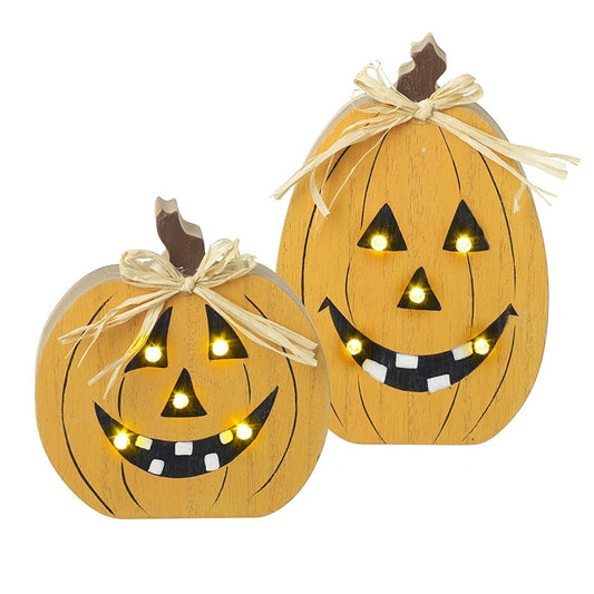 Light Up Wooden Pumpkin