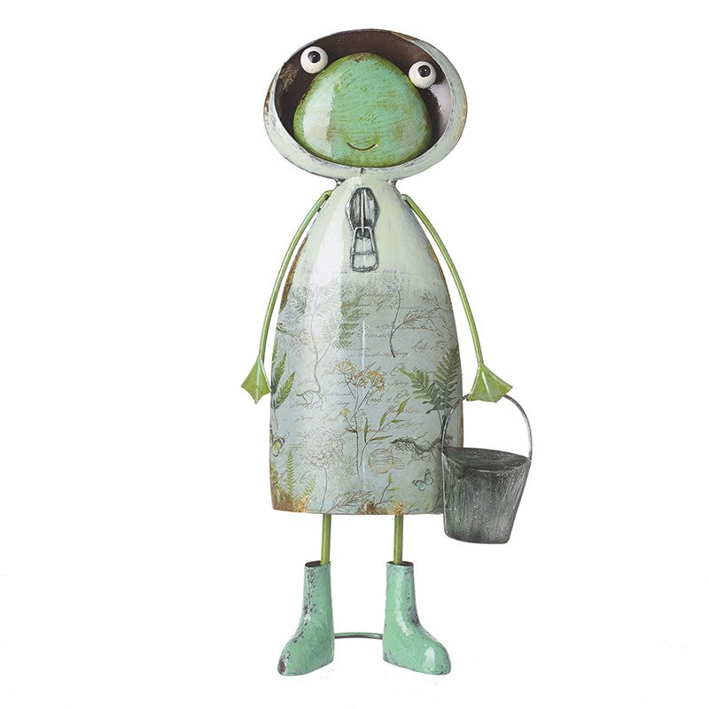 Frog In Rain Mac With Bucket