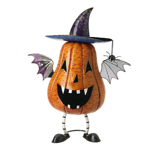 Metal Bat Wing Pumpkin Figure