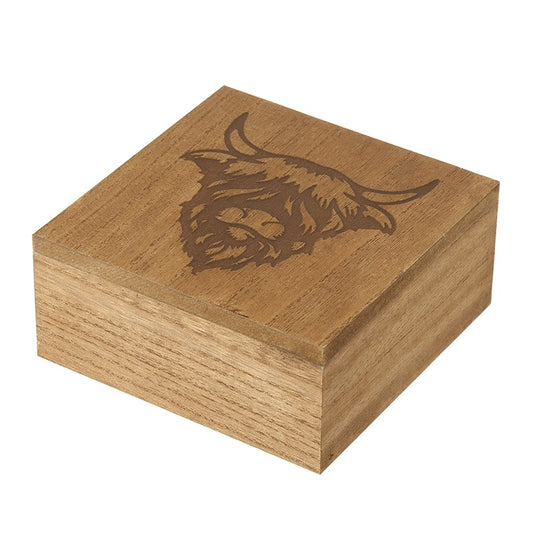 Highland Cow Design Medium Wooden Box