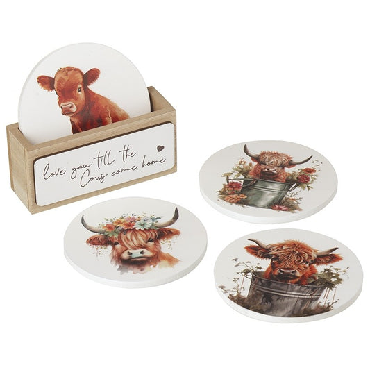 Love You Till The Cows Come Home Coaster set of 4