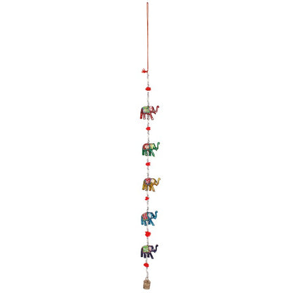 Wooden Hanging Elephant Decoration with Bell