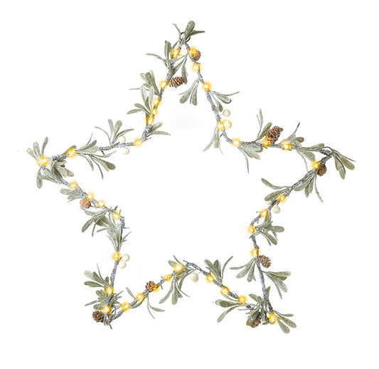 Mistletoe Star LED Wreath