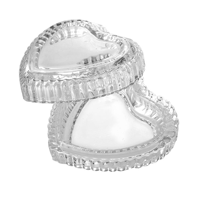 Glass Heart Trinket Pot