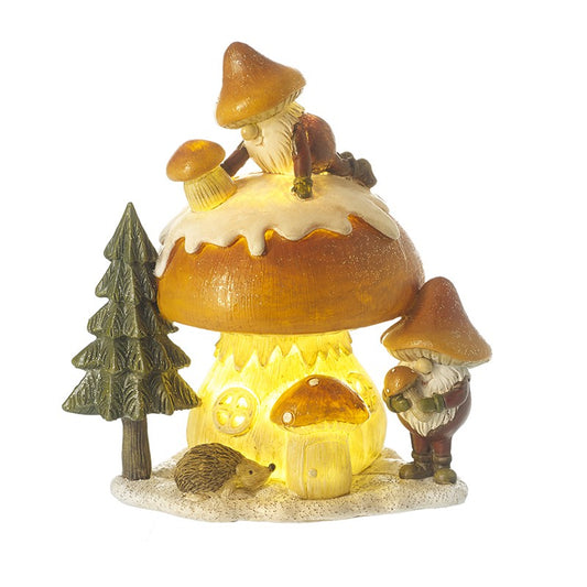 Gonks With Light Up Mushroom House