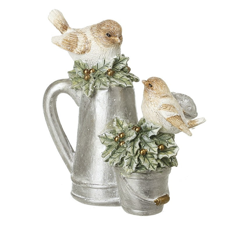 Resin Birds On Jug & Bucket