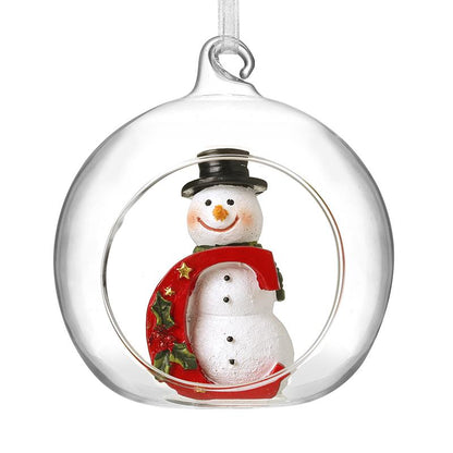 Glass Personal Snowman Bauble - Select your Letter - Perfect for Gifting