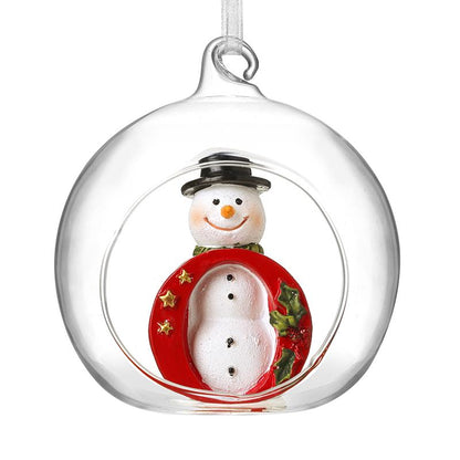 Glass Personal Snowman Bauble - Select your Letter - Perfect for Gifting