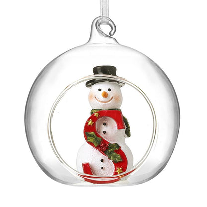 Glass Personal Snowman Bauble - Select your Letter - Perfect for Gifting
