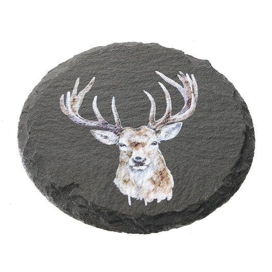 Stag Print Slate Coaster