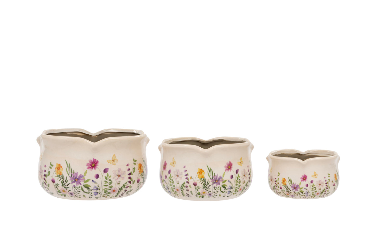 Round Scallop Set of 3 Meadow Pots