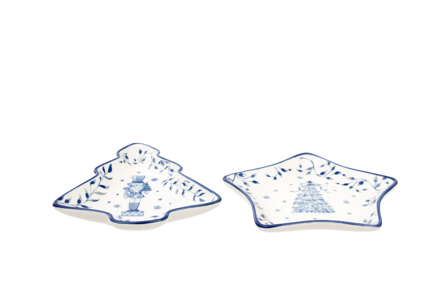 Festive Blue Ceramic Dish