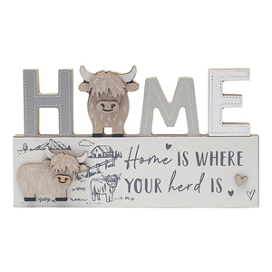 Home Plaque - Highland Cow