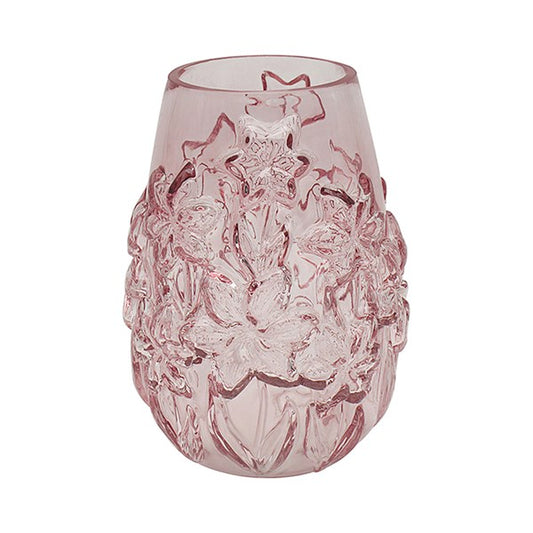 Bright Glass Vase Petal Bow Pink Small