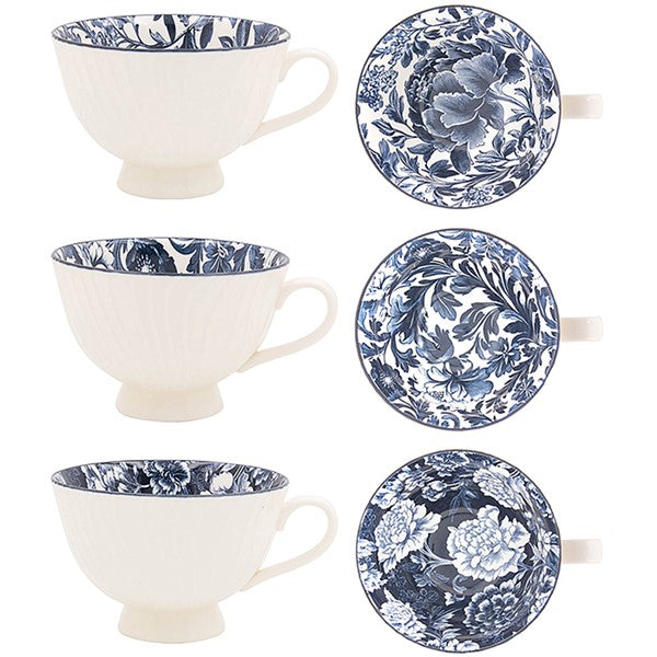 Tuscany Dark Blue Fleur Bowl Mug