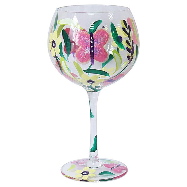 Hand Painted Glass Gin Butterflies In Gift Box