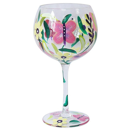 Hand Painted Glass Gin Butterflies In Gift Box