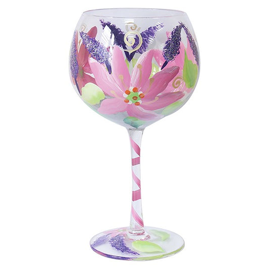 Hand Painted Glass Gin Lillies In Gift Box