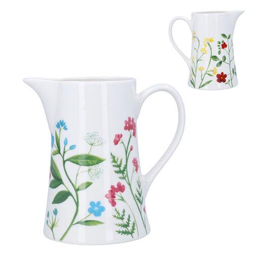 Gisela Graham Bone China Jug, Medium - Meadow