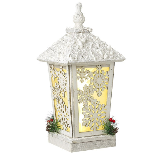 White Wooden Lantern Led