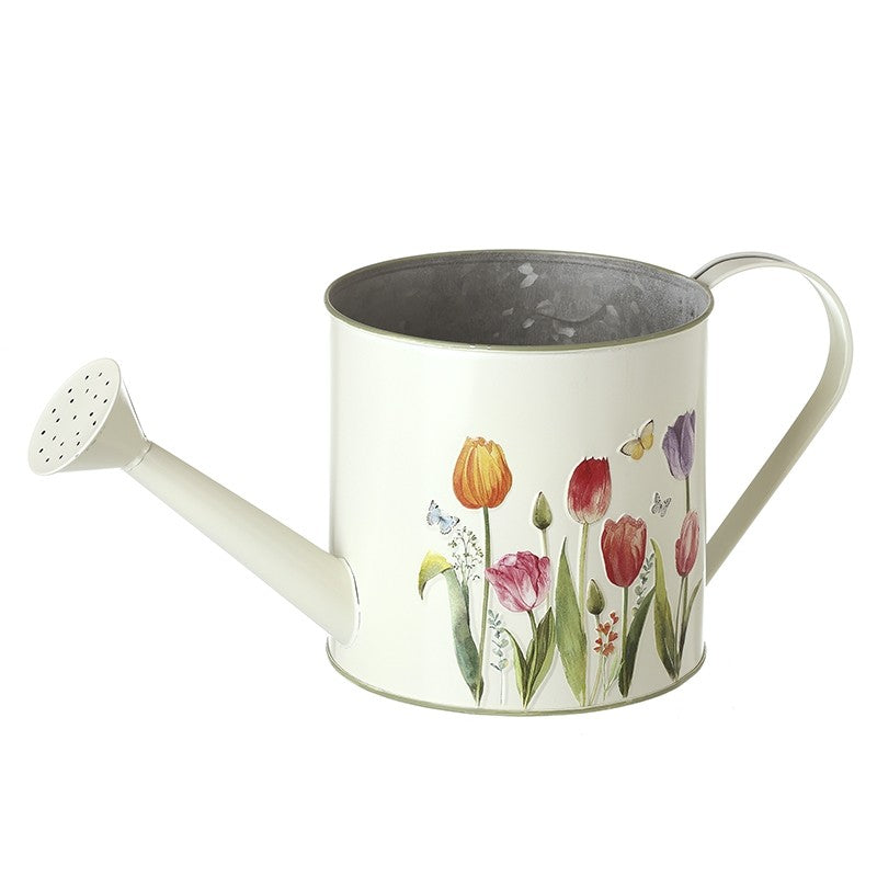 Metal Water Can With Tulip Design