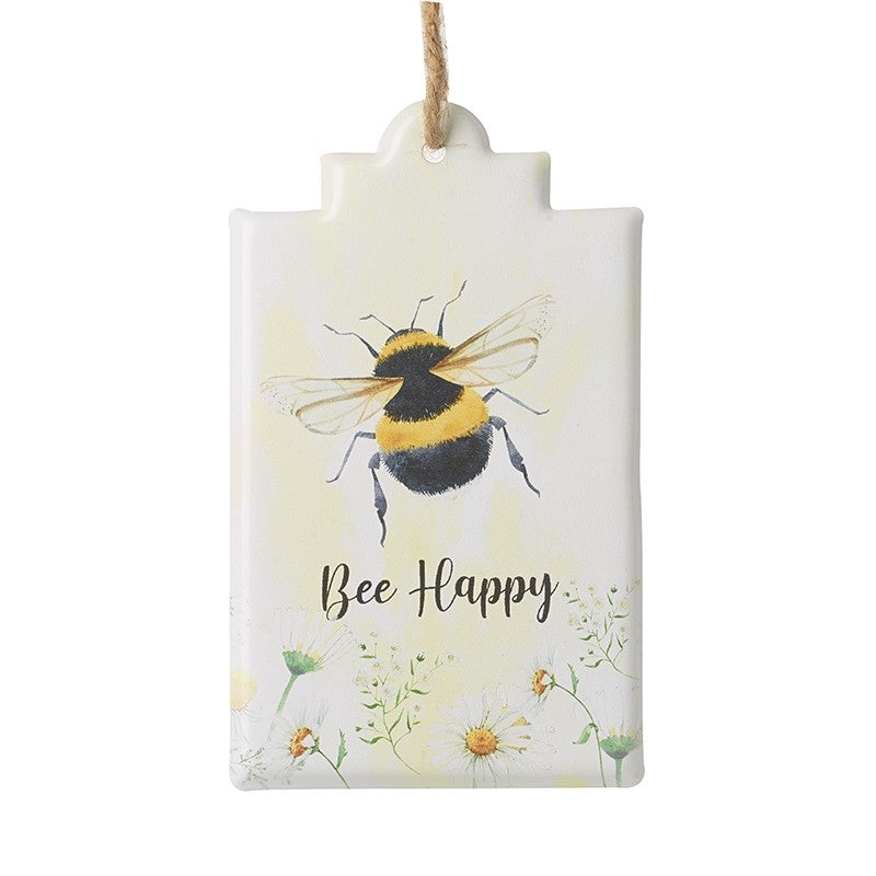 Bee Happy Hanging Plaque