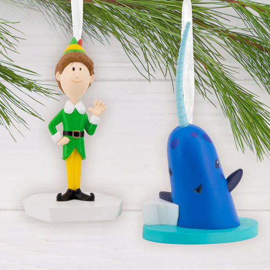 Collectable Elf Storied Moments Ornament - Set of 2 Buddy the Elf & Mr Narwhal
