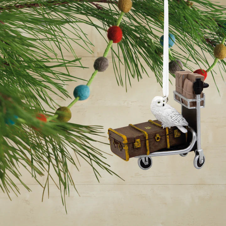 Collectable Harry Potter™ - Trolley with Trunk & Hedwig the Owl Ornament