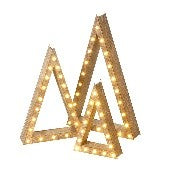 Set of 3 LED Wooden Triangle Trees