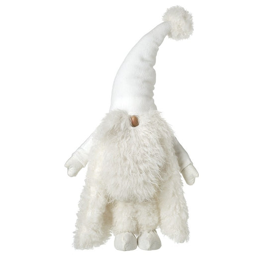 White Fur Santa With Tall Pom Pom Hat