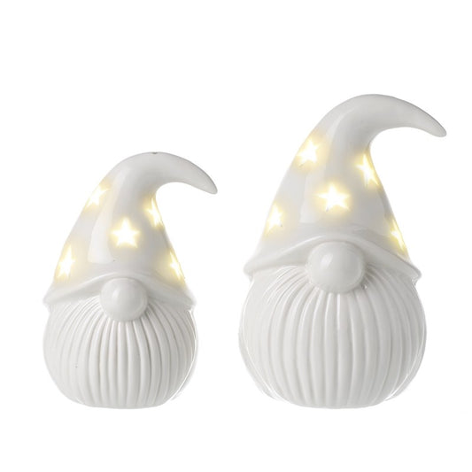 White Porcelain Gonk Light Up Hats Set of 2