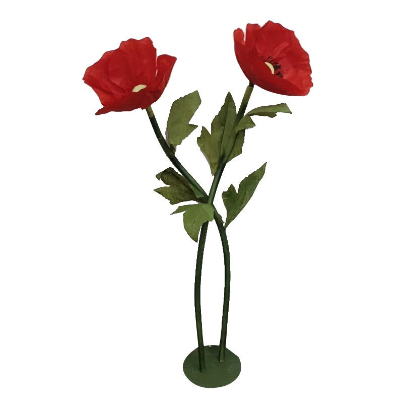Large 2 Red Head Poppy 160cm
