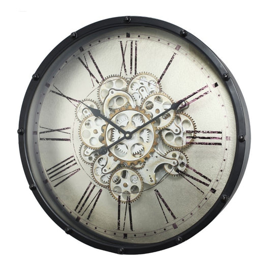 Black Frame Mechanical Skeleton Clock
