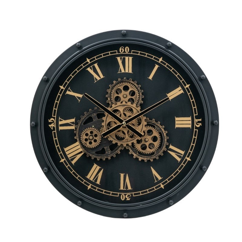 Black & Gold Cog Clock