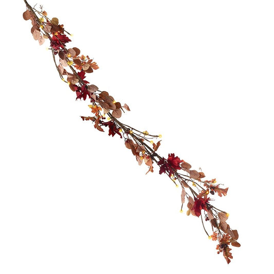 Light Up Russet Mixed Leaves Garland