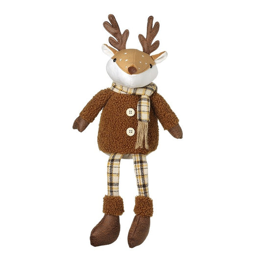Soft Deer In Coat Winter Decorations
