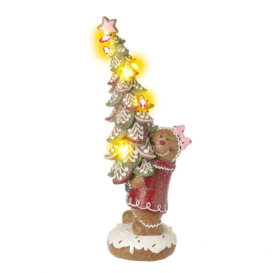 Light Up Gingerbread With Tree