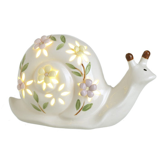 Floral Ceramic Led Snail