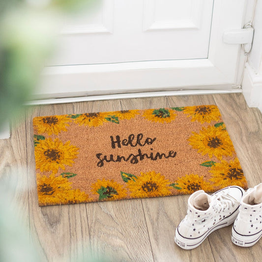 Hello Sunshine Sunflower Doormat