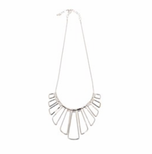 Rhodium Fan Necklace