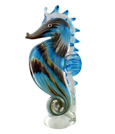 Objets d'art Glass Figurine Seahorse