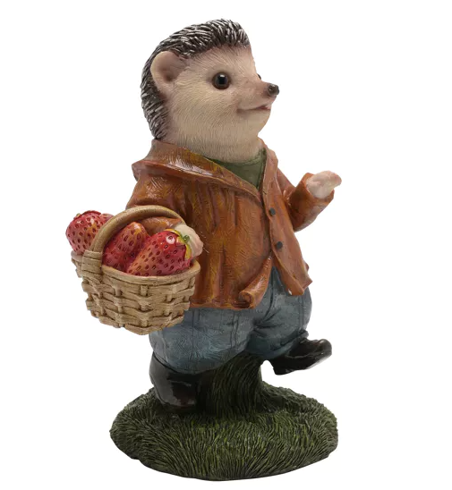 Country Living Hedgehog with Basket Figurine