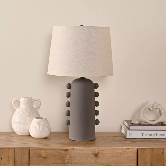 Hestia Dark Grey Ceramic Table Lamp 24.5"