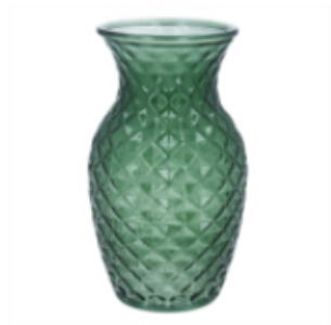 Gisela Graham Emerald Green Glass Crystal Cut Vase
