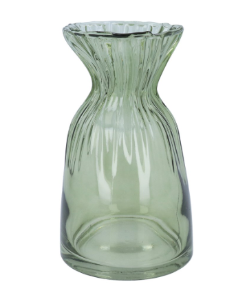 Gisela Graham Green Glass Scrunch Vase