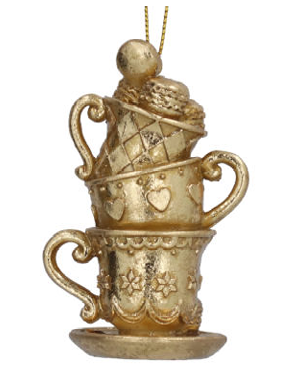 Gold Resin Teacup Stack Decoration