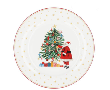 Nostalgia Santa/Tree New Bone China Dinner Plate