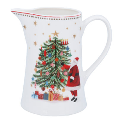 Nostalgia Santa/Tree New Bone China Jug, Medium