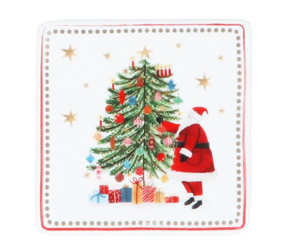 Nostalgia Santa/Tree Porcelain Coaster